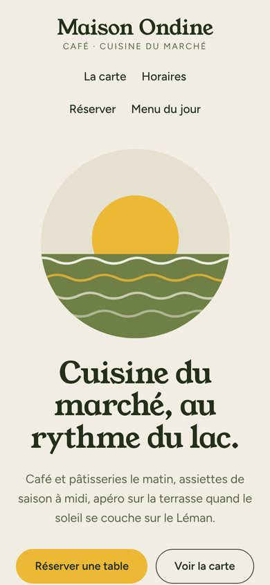 Le site Maison Ondine sur téléphone