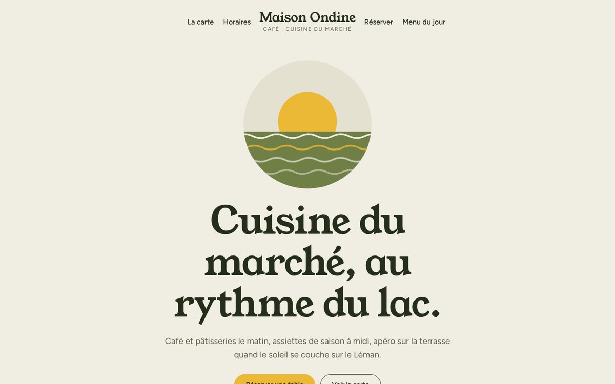 Aperçu du site concept Maison Ondine